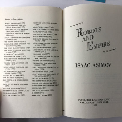Robots and Empire - Isaac Asimov - Early Print - 1985