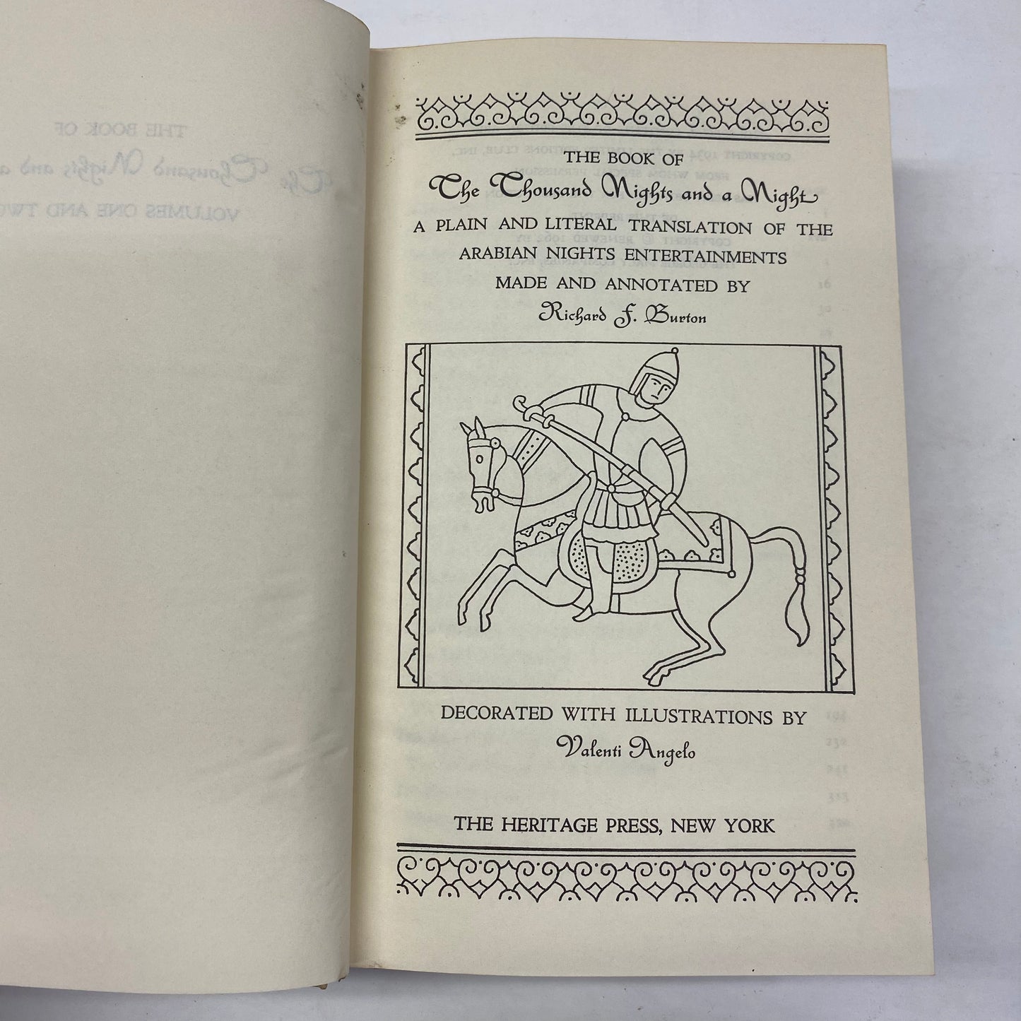 The Book of the Thousand Nights and a Night - Richard F. Burton - Heritage Press - Missing Slip Case - 6 Volumes - 1962