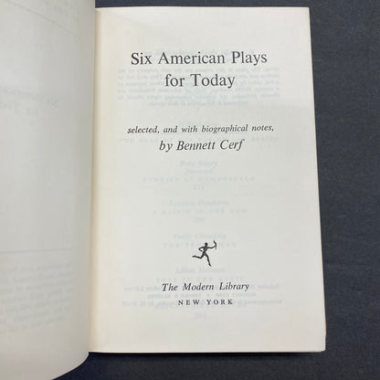 Six American Plays for Today - Modern Library - 1961