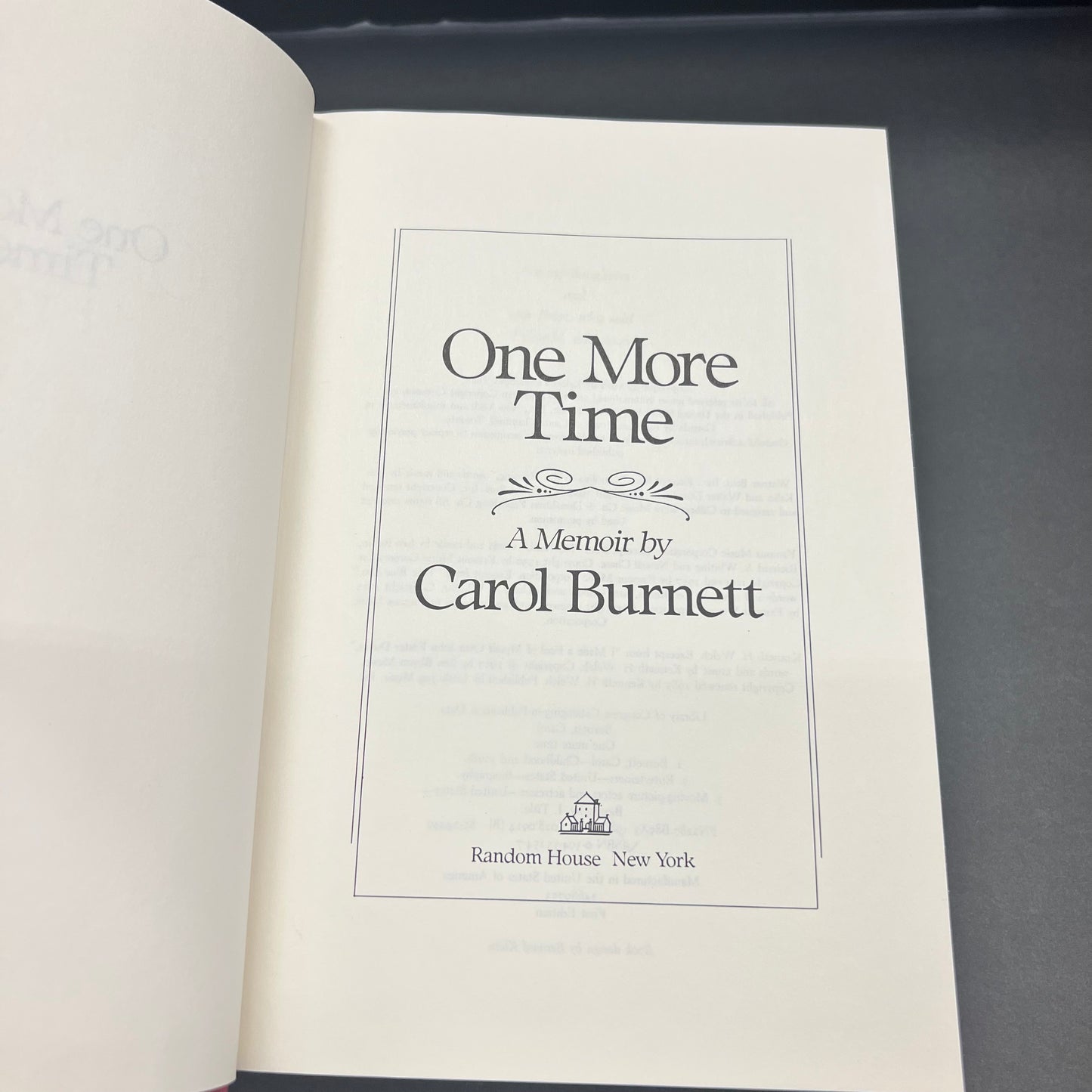 One More Time - Carol Burnett - Signed - 1st Edition - 1986