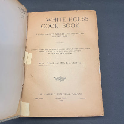 White House Cookbook - Various - 1908