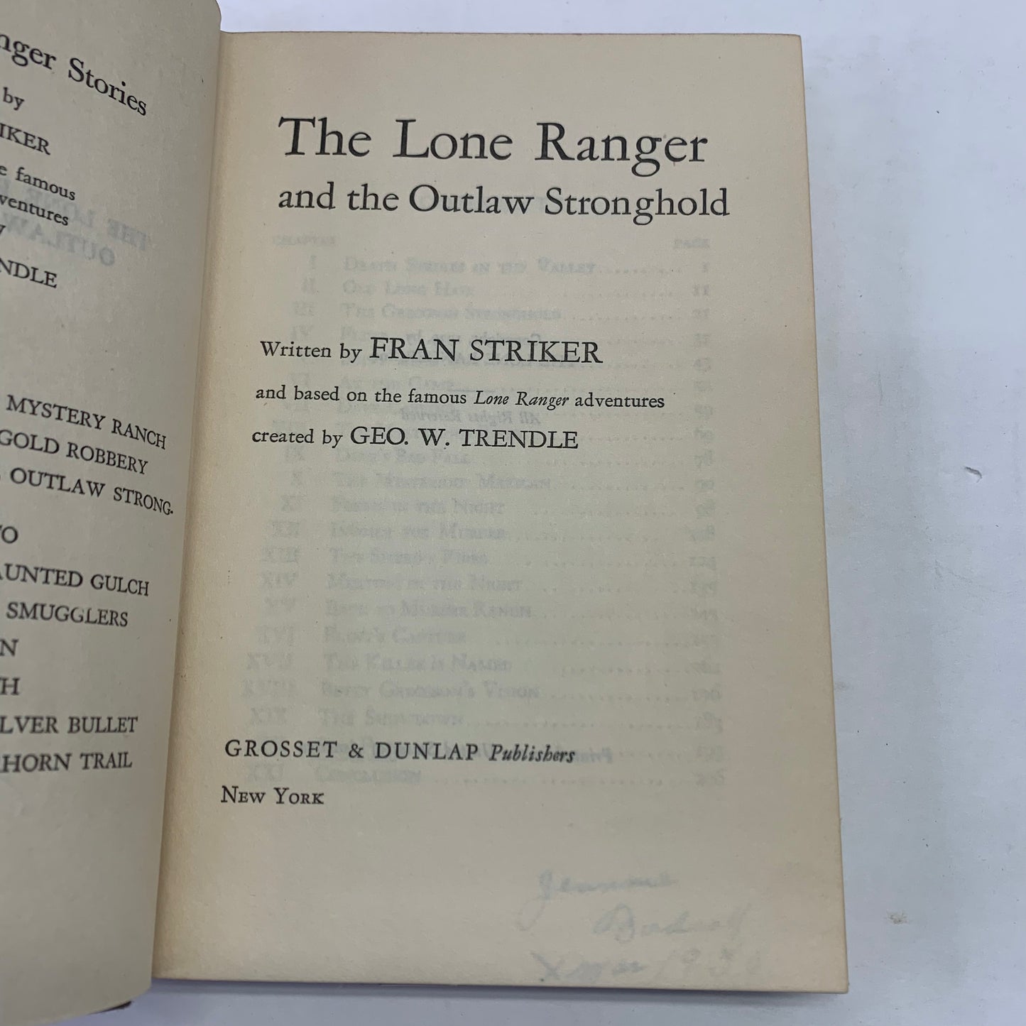 Lone Ranger and the Outlaw Stronghold - Fran Striker - 1939