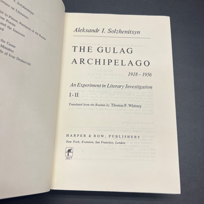 The Gulag Archipelago - Aleksandr Solzhenitsyn - Early Print - 1974