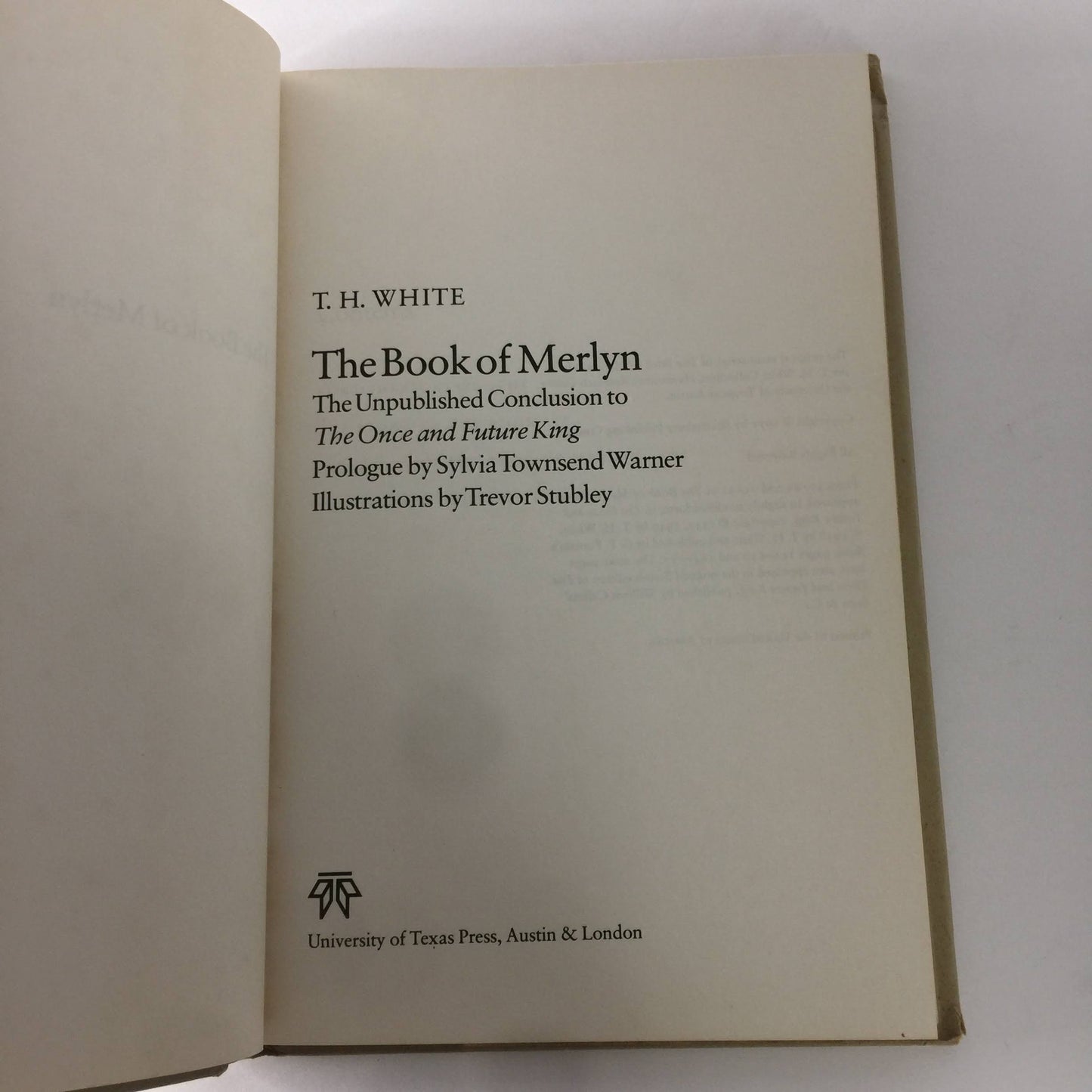 The Book of Merlyn - T. H. White - Book Club Edition - 1977