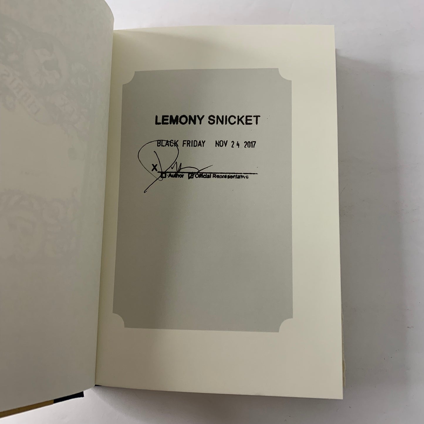 The Bad Beginning - Lemony Snicket - Signed - 2017