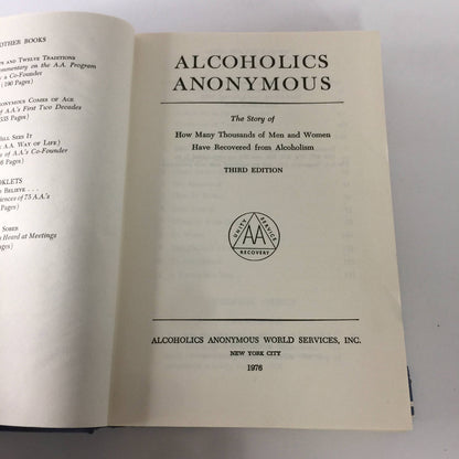 Alcoholics Anonymous - 5th Printing - 3rd Edition - 1978