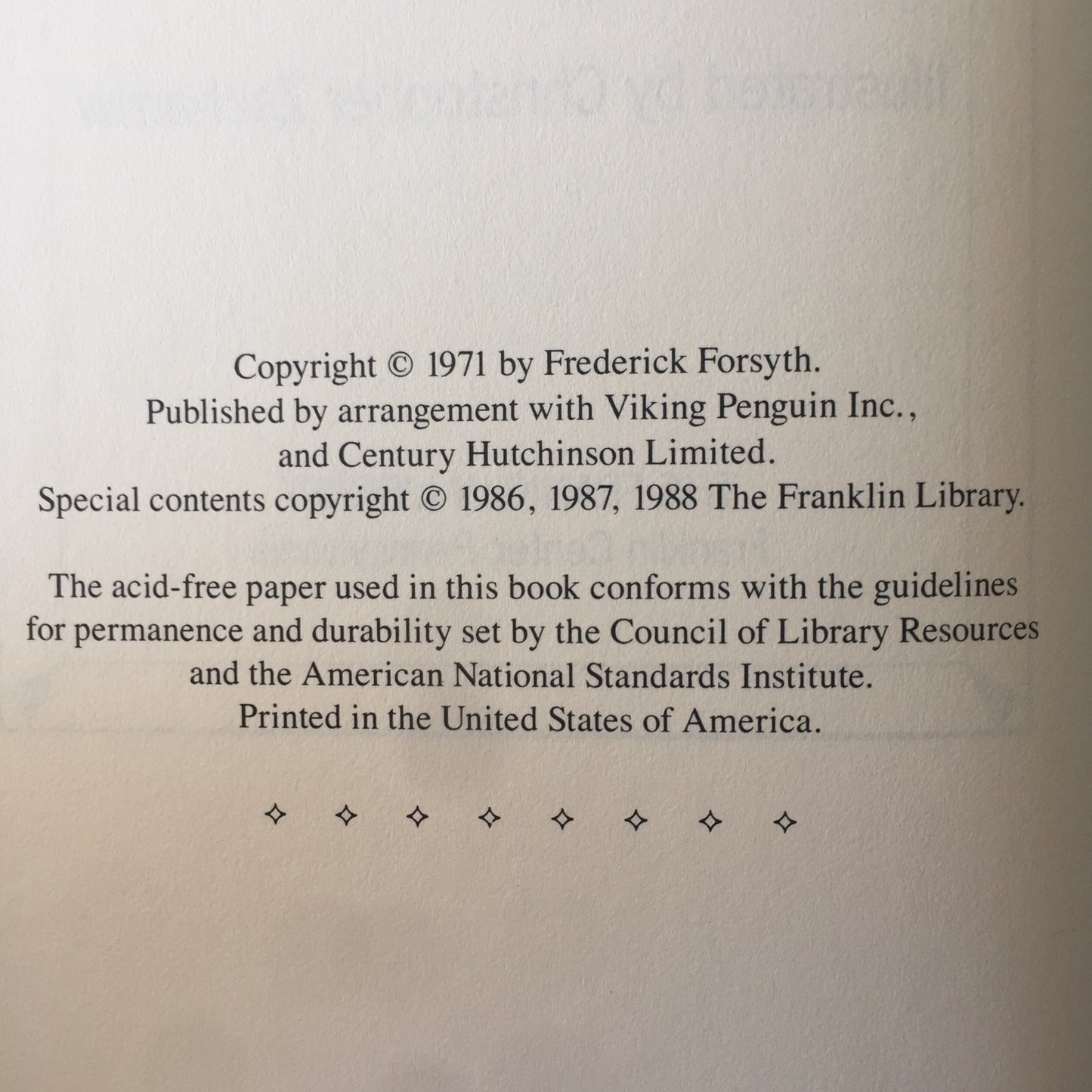 The Day of The Jackal - Frederick Forsyth - Franklin Library - 1988