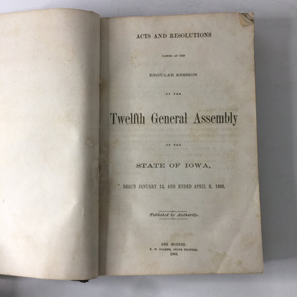 Iowa General Assembly - Ed Wright - Des Moines - 1868