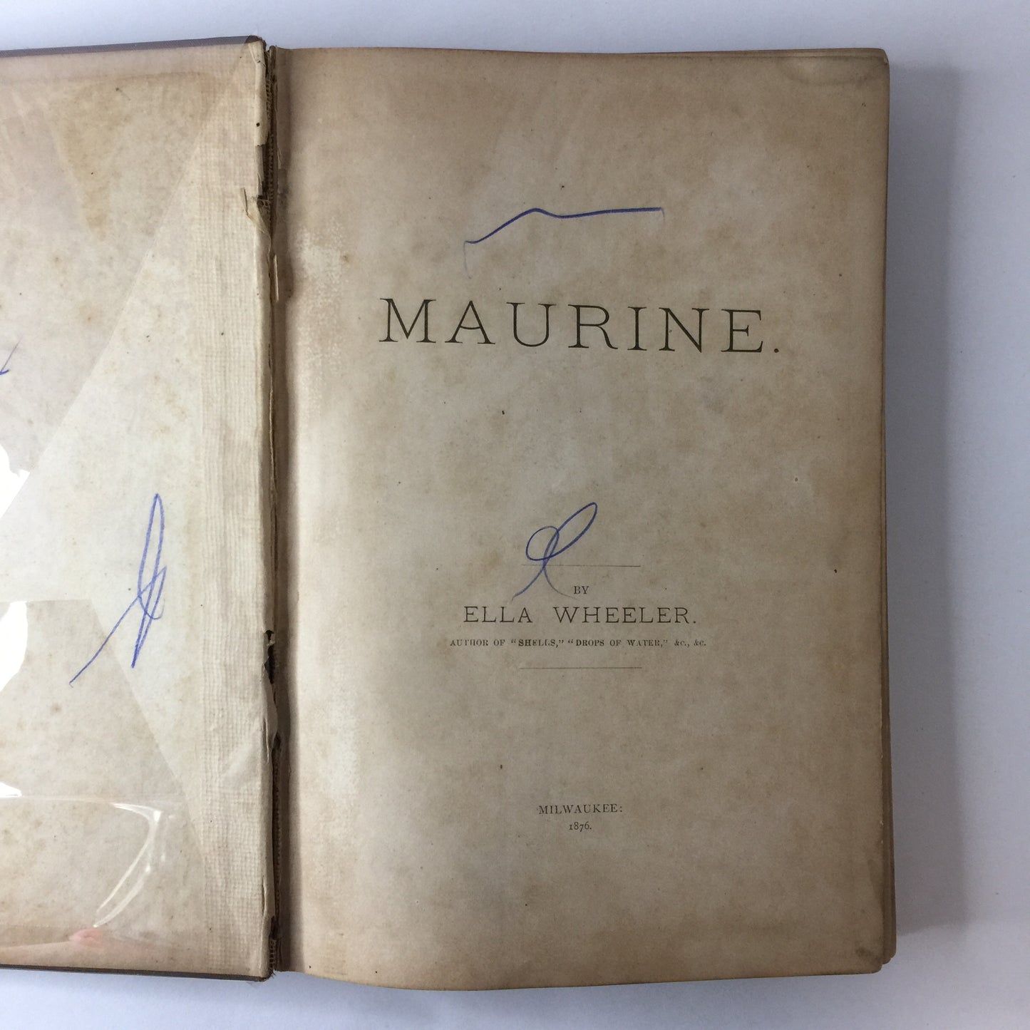 Maurine - Ella Wheeler - 1st Edition - 1876