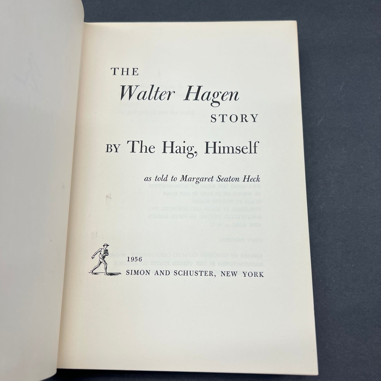 The Walter Hagen Story - Walter Hagen - Signed - First Edition - 1956