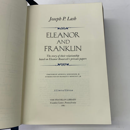 Eleanor and Franklin - Joseph P. Lash - Signed - Franklin Library - 1981