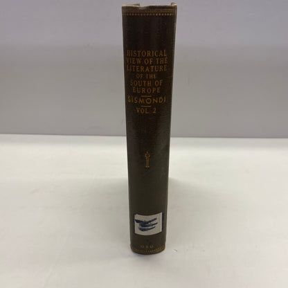 Historical Views of the Literature of the South of Europe - J. C. L. Simone de Sismondi and Thomas Roscoe - Rebound - Volume 2 - 1827