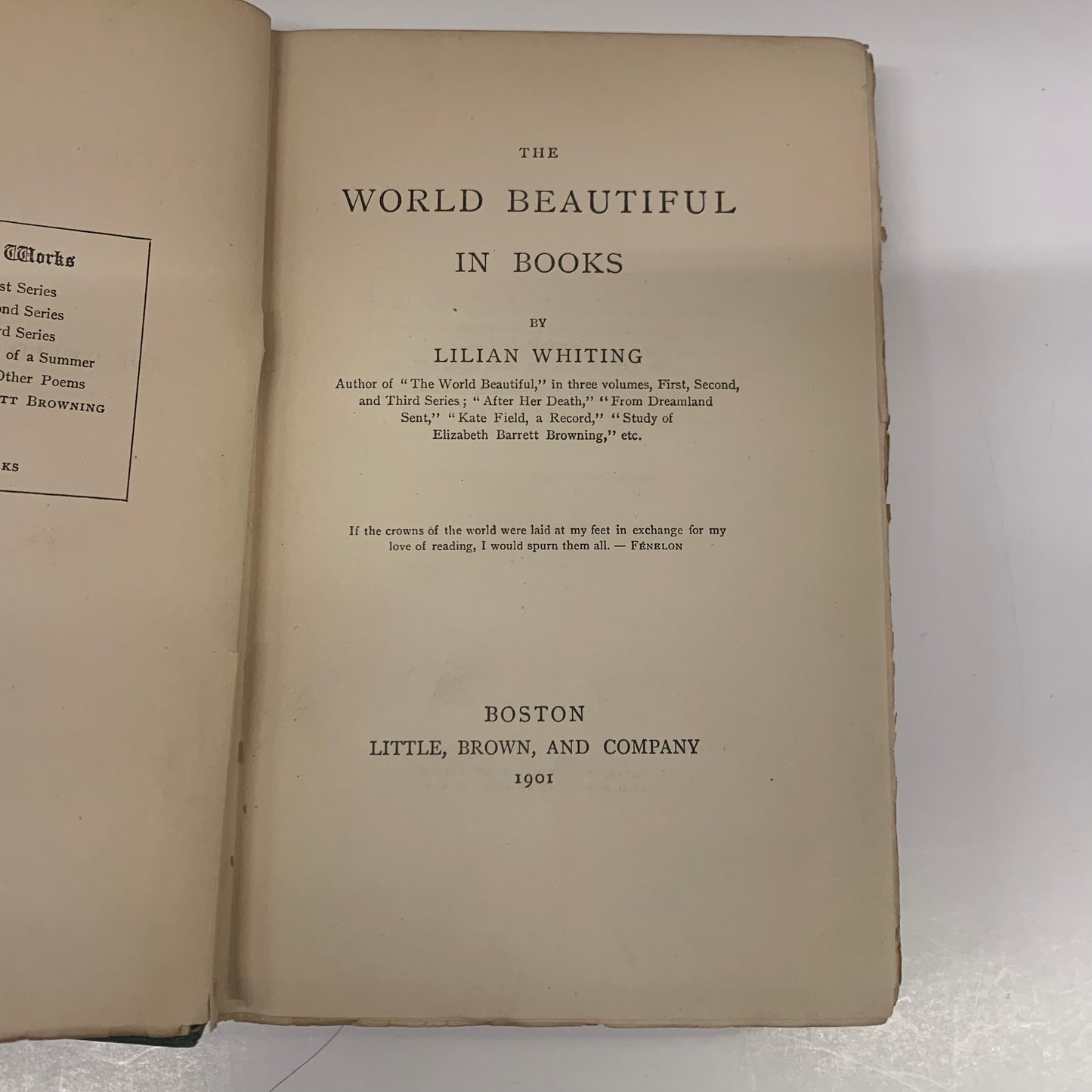 The World Beautiful in Books - Lilian Whiting - 1901