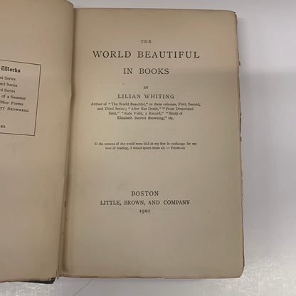 The World Beautiful in Books - Lilian Whiting - 1901