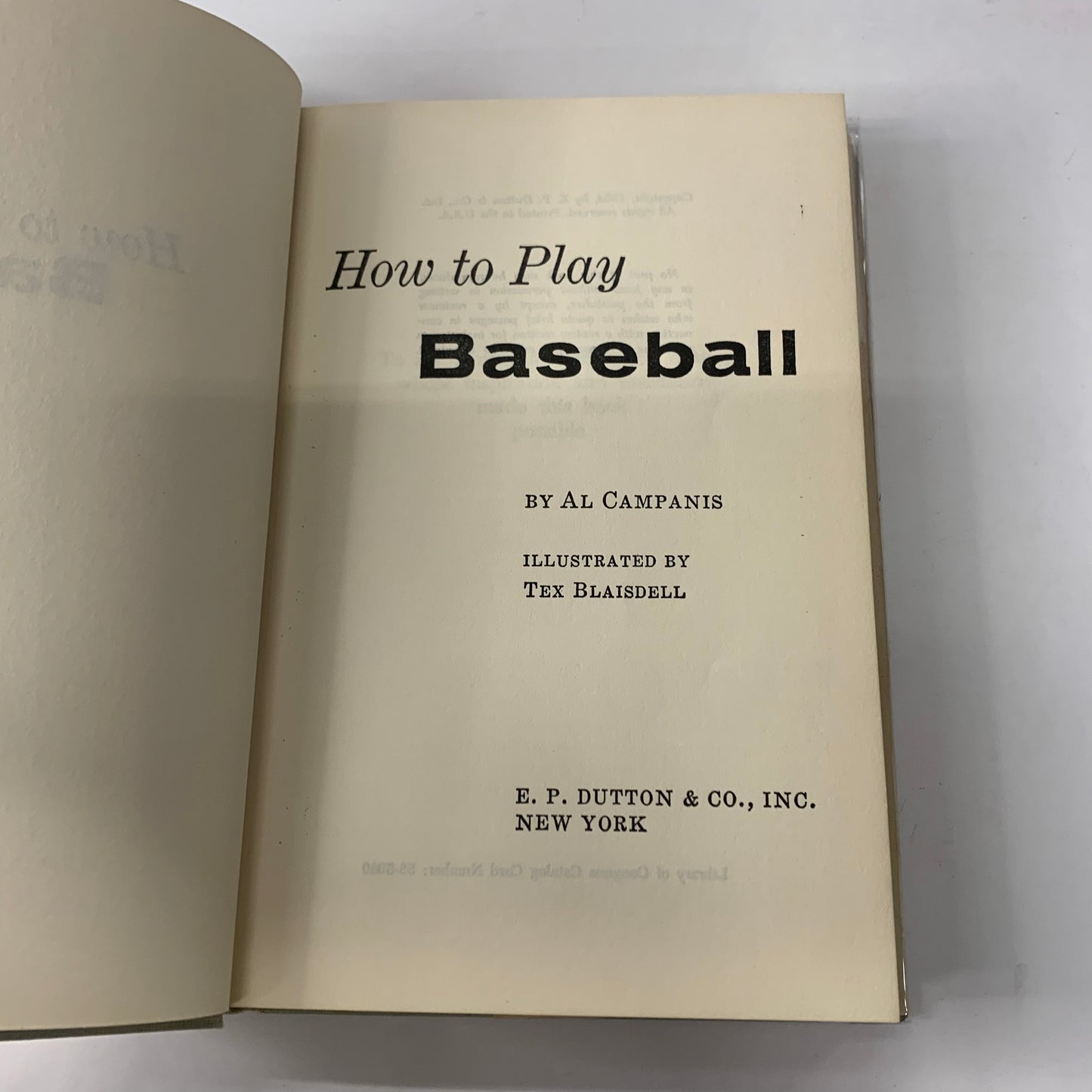 How to Play Baseball - Al Campanis - First Edition - 1954