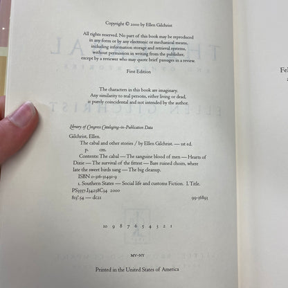 The Cabal and Other Stories - Ellen Gilchrist - 1st Edition - 2000