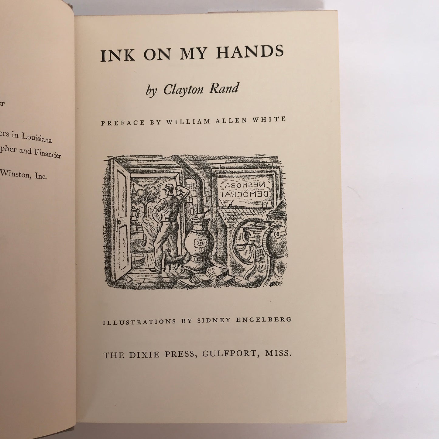 Ink on My Hands - Clayton Rand - Signed 1st Edition - 1940