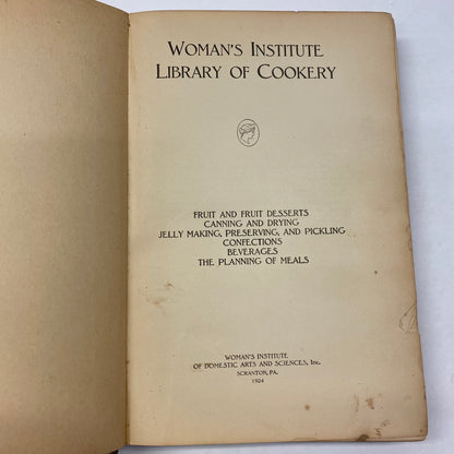 Woman’s Institute Library of Cookery - 1924