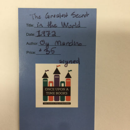 The Greatest Secret in the World - Og Mandino - Signed - 1972