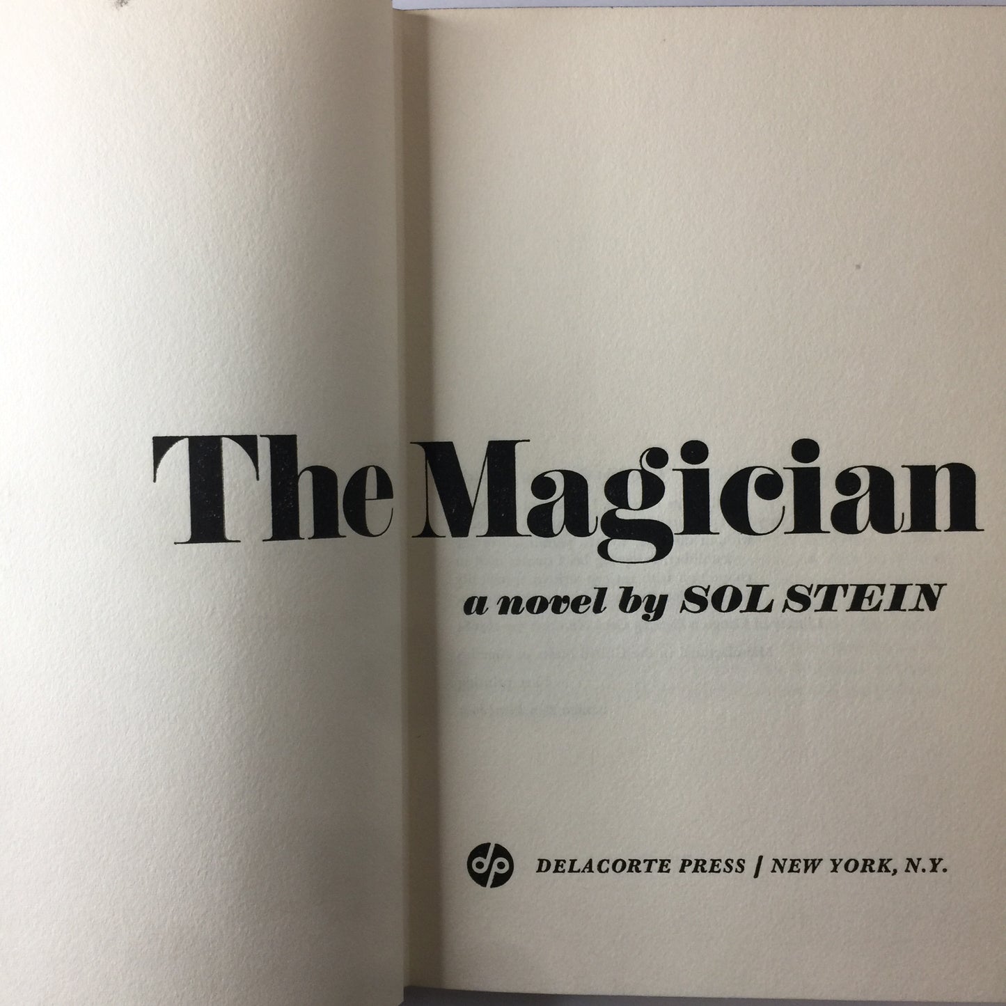 The Magician - Sol Stein - Collect. Novel - 1st Edition - 1971