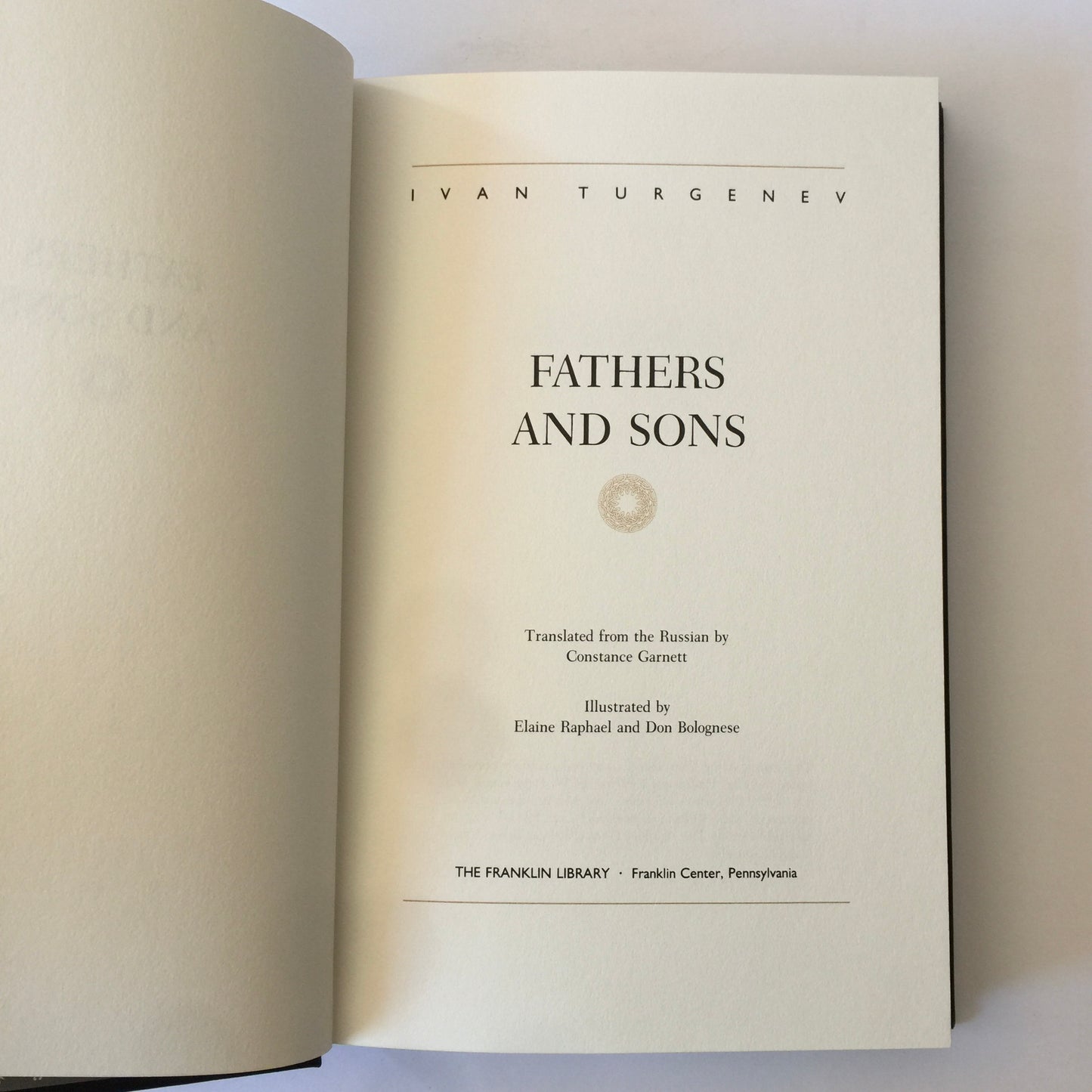 Fathers & Sons - Ivan Turgenev - Franklin Library - 1984