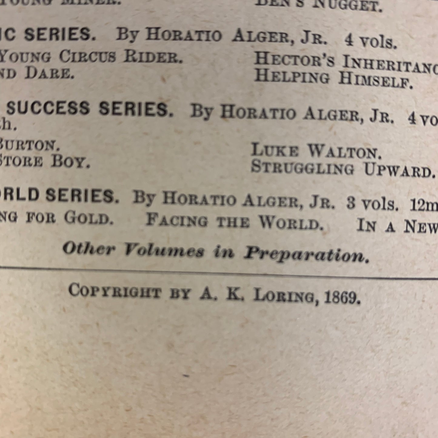 Mark the Match Boy - Horatio Alger, Jr. - 1890