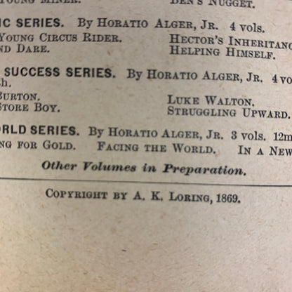 Mark the Match Boy - Horatio Alger, Jr. - 1890