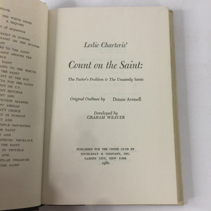 Count on The Saint - Leslie Charteris - 1st Edition - 1980