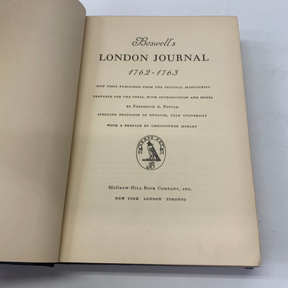 Boswell’s London Journal 1762-1763 - James Boswell - 1st Edition - 1950