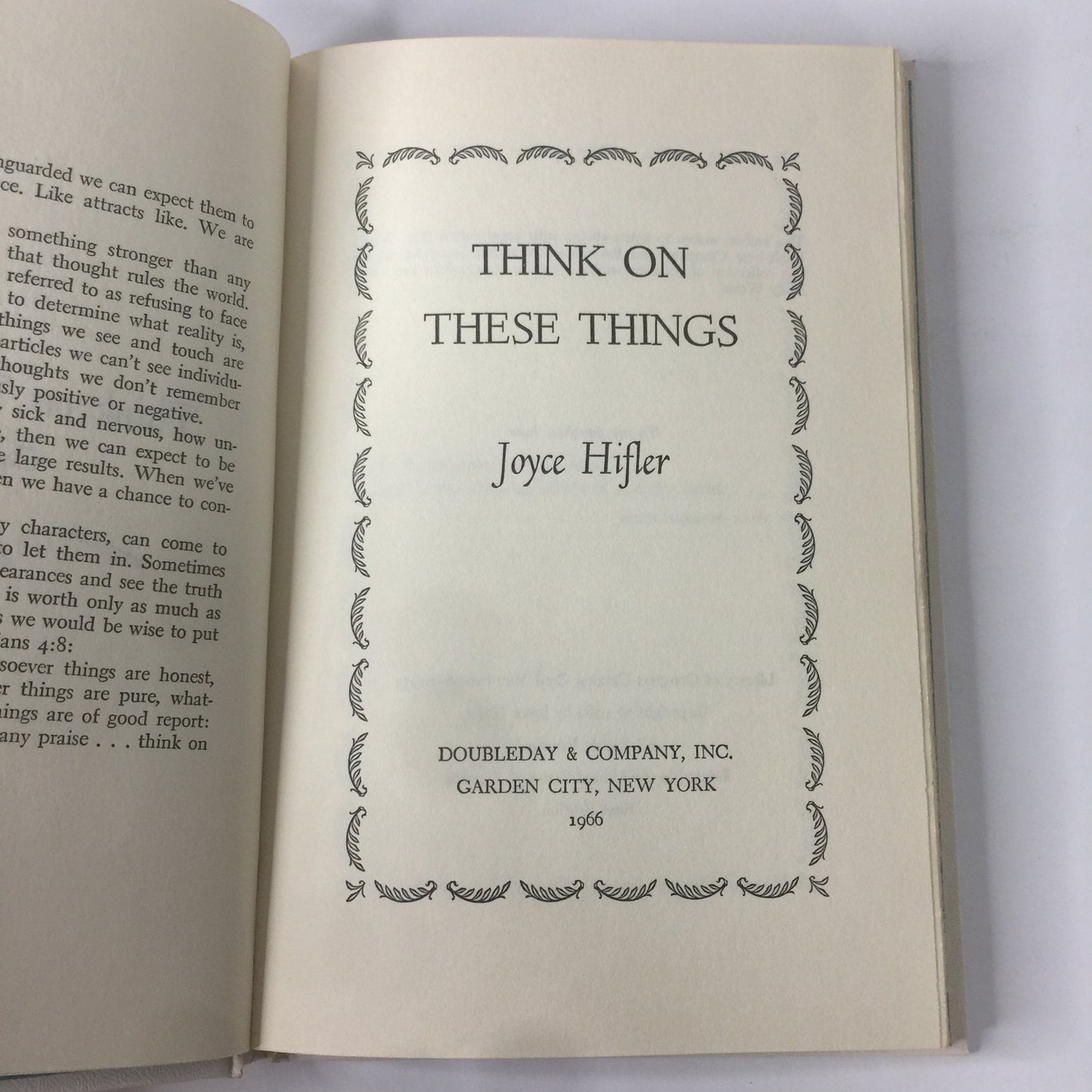 Think On These Things - Joyce Hifler - 1st Edition - 1966