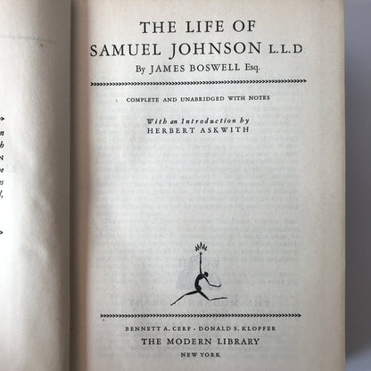 The Life of Samuel Johnson - Jame Boswell - Modern Library - 1955