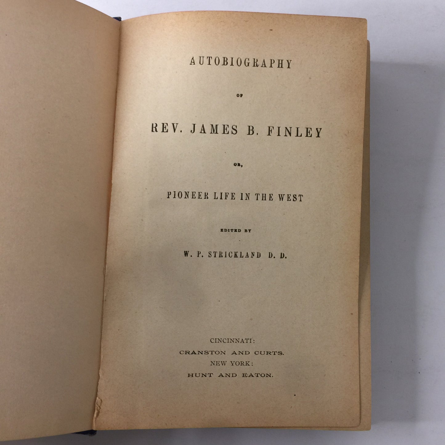 Pioneer Life in the West - James B. Finley - c. 1897