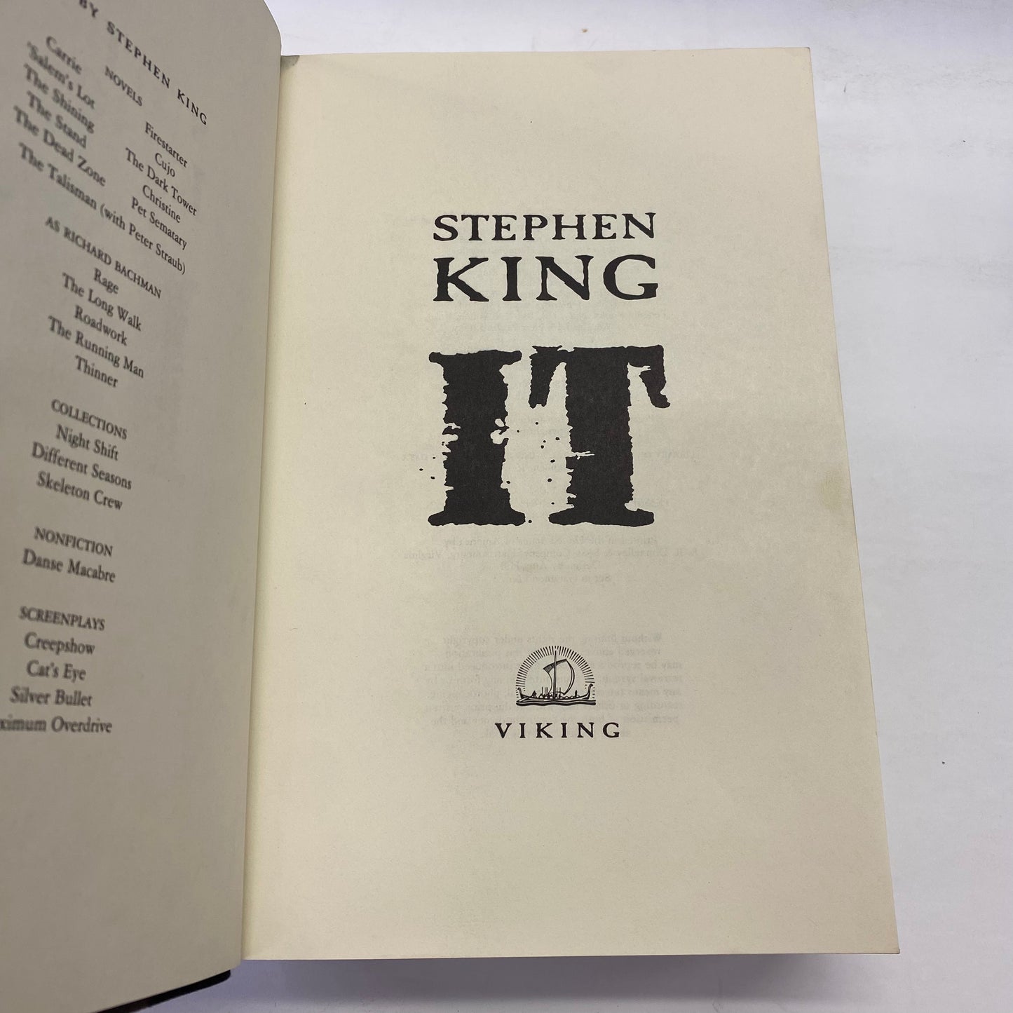 It - Stephen King - 1st Edition - 1986