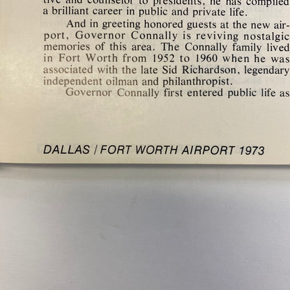 Dallas/Fort Worth Airport Opening Program - Texas - 1973