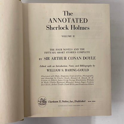 The Annotated Sherlock Holmes - Sir Arthur Conan Doyle - 2 Volumes - 2nd Edition - 10th Print - 1974