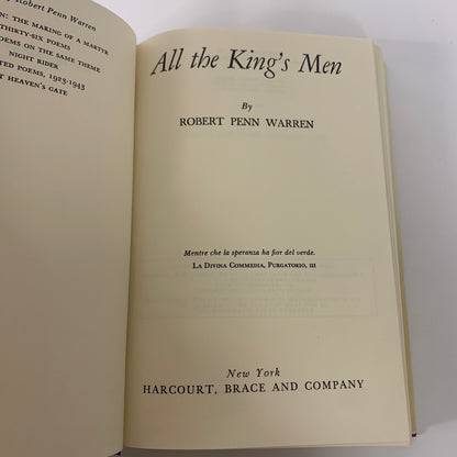 All The King's Men - Robert Penn Warren - Facsimile 1st Edition - 1974