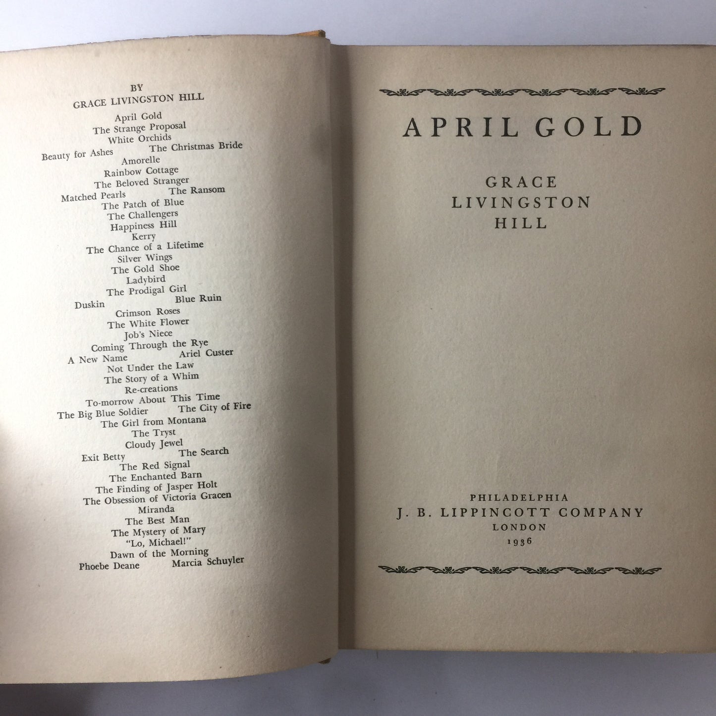 April Gold - Grace Livingston Hill - 1st Edition - 1936