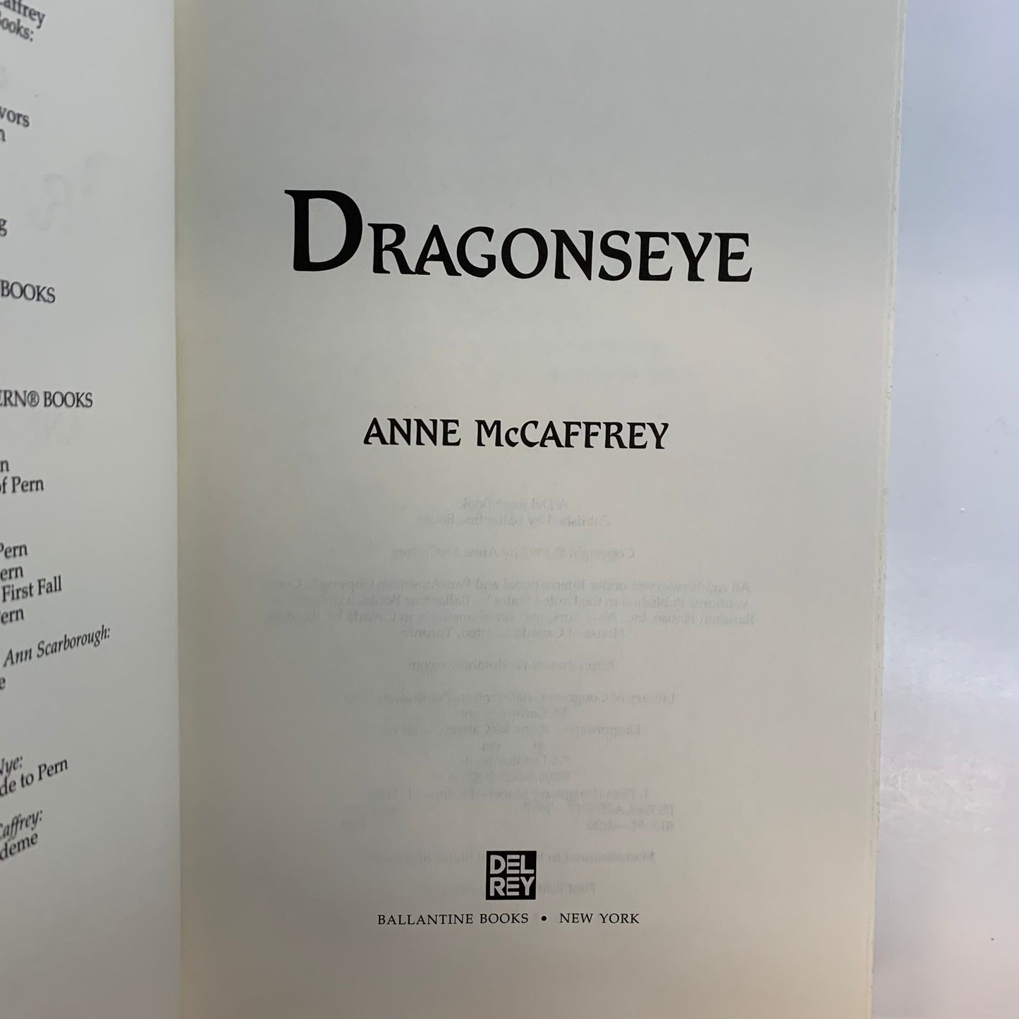 Dragonseye - Anne McCaffrey - 1st Edition - 1997