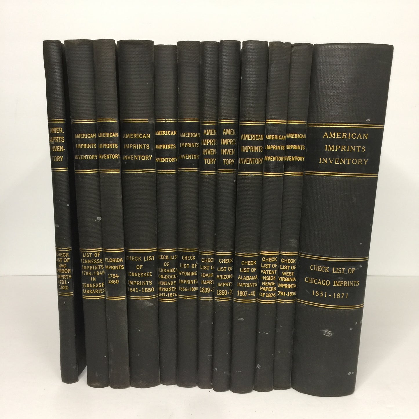 American Imprints Inventory - WPA Historical Records Survey Project - 12 Book Set - 1938