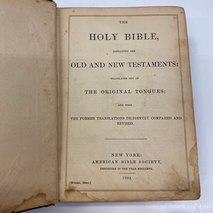 The Holy Bible - American Bible Society - 1893