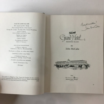 Grand Hotel Mackinac Island - John McCabe - Signed - 3rd Edition - 1993