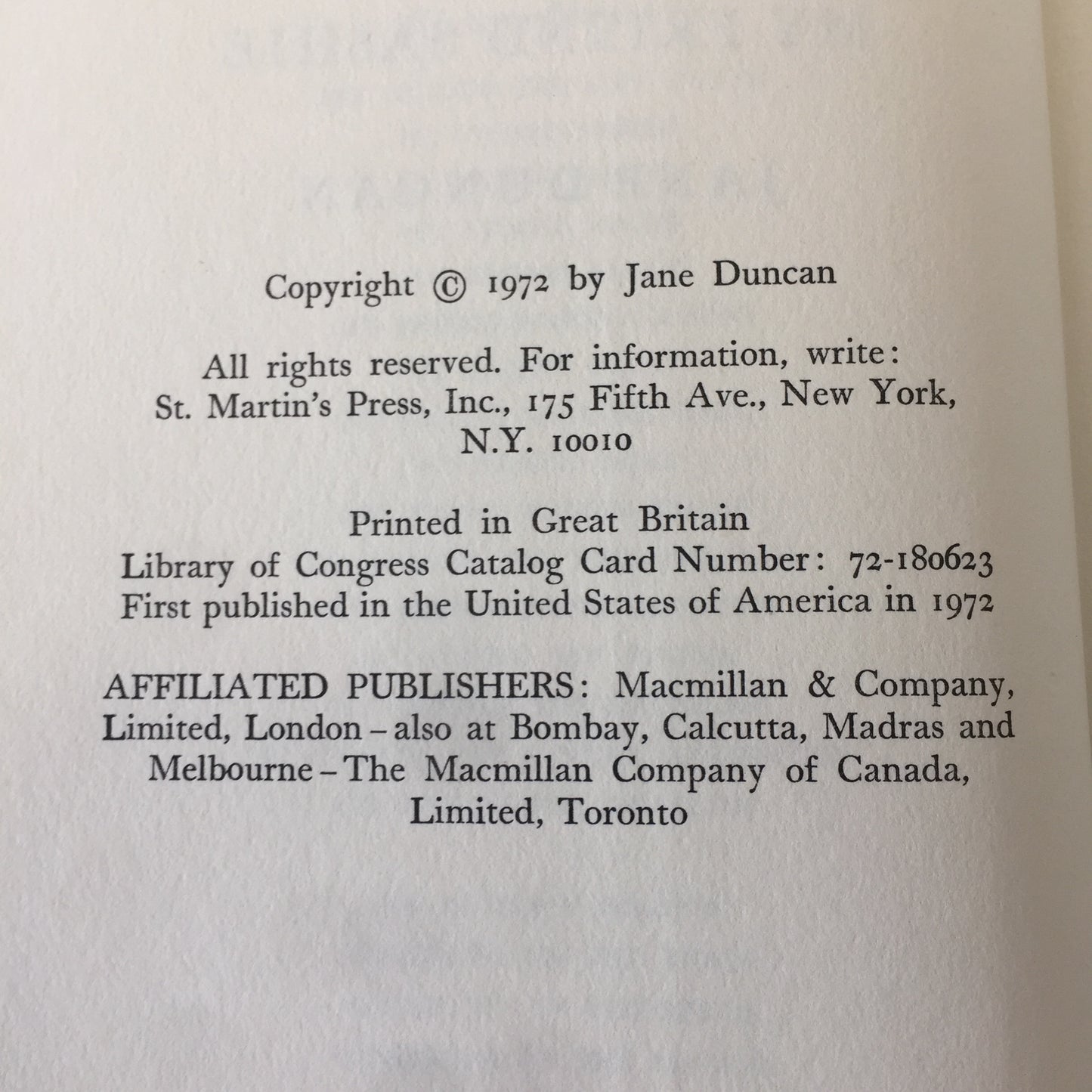 My Friend Sashie - Jane Duncan - 1st American Ed. - 1972