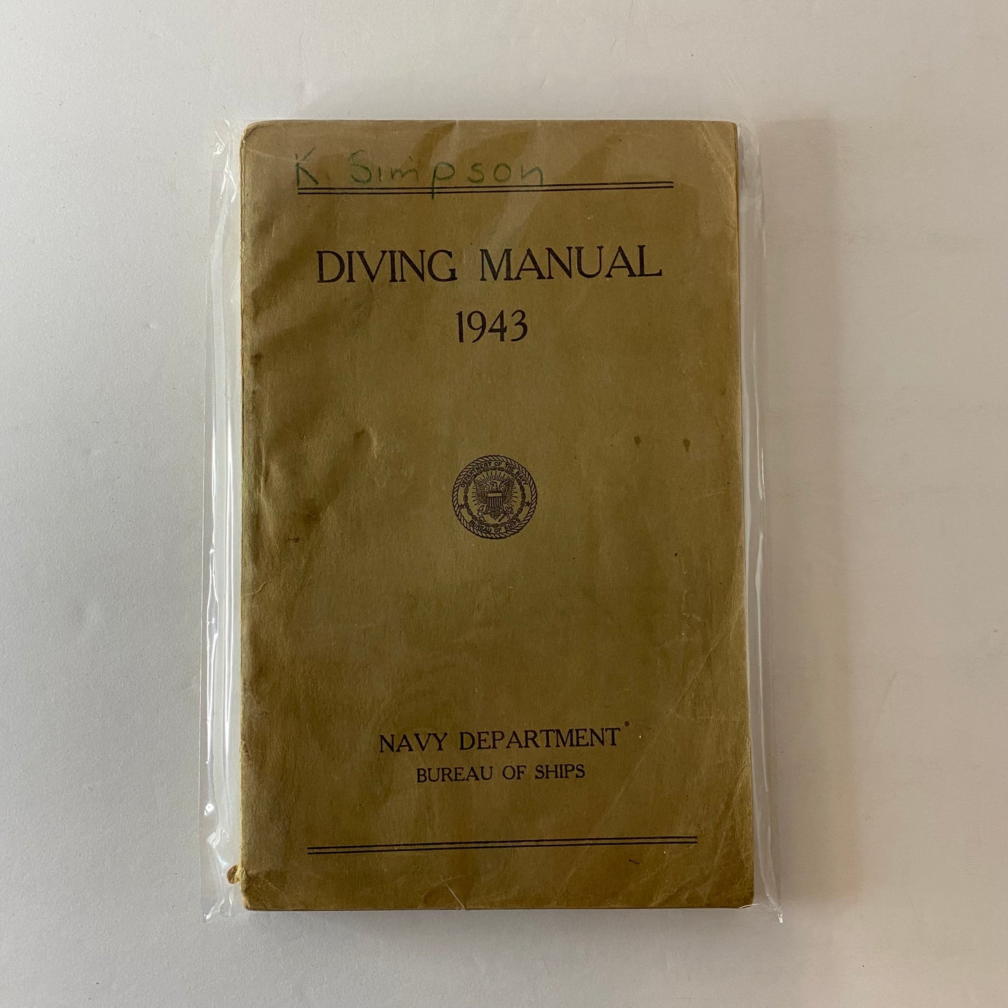 Diving Manual - Author Unknown - Navy Department - 1943