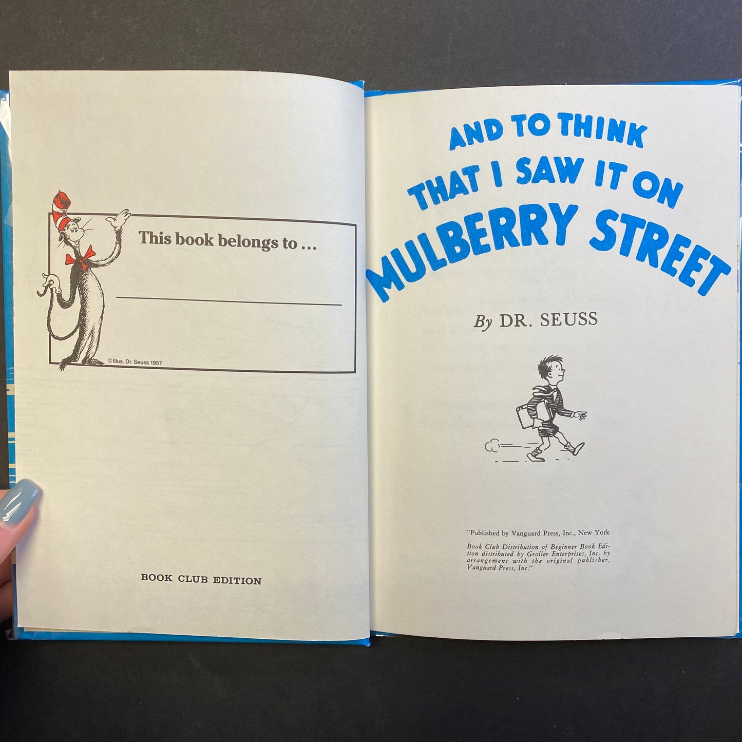 And To Think That I Saw It On Mulberry Street - Dr. Seuss - Book Club Edition - 1964