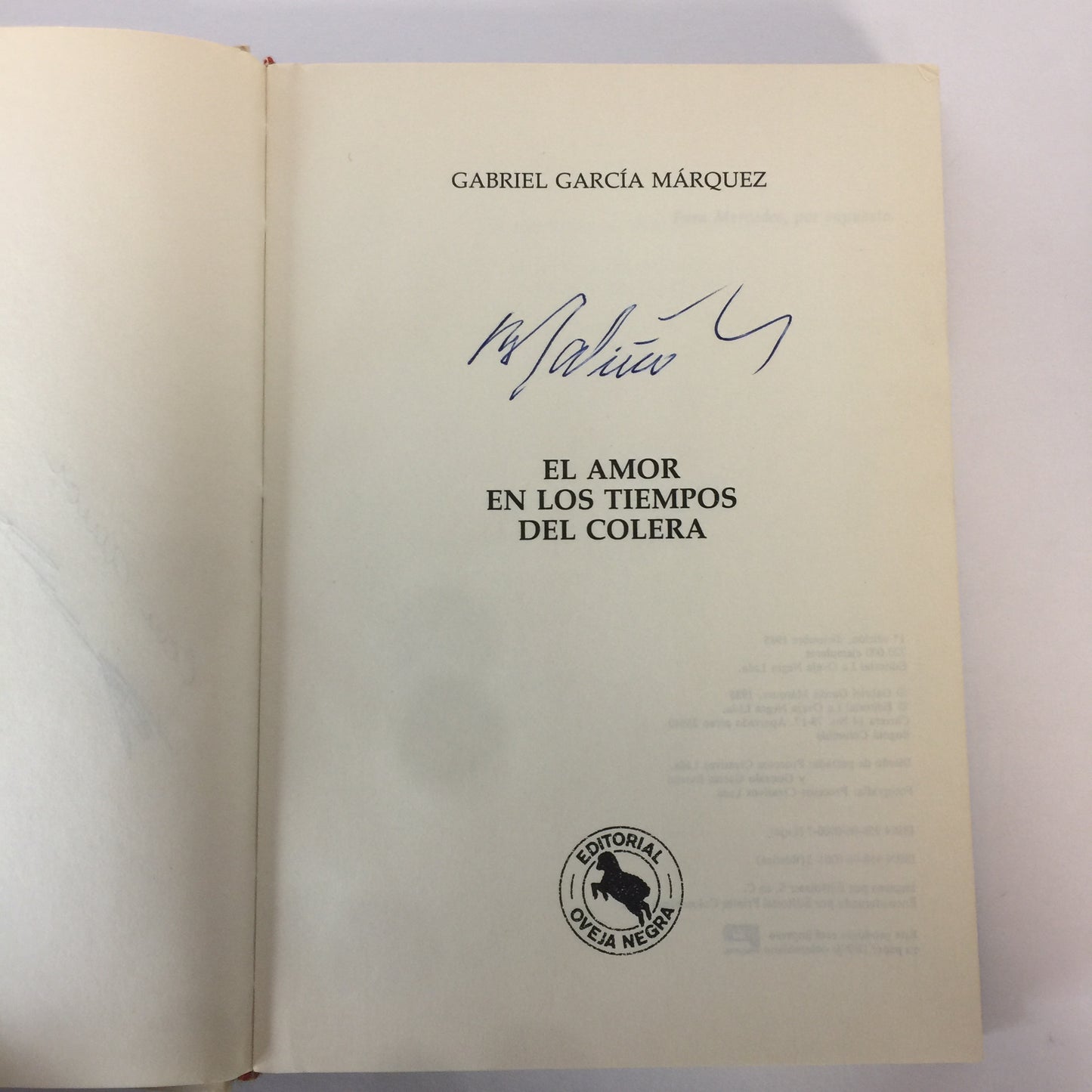 El amor en los tiempos del cólera - Gabriel Garcia Marquez - 1st Edition - 1985