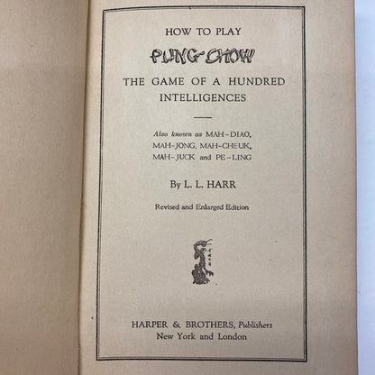 How to Play Pung Chow - L. L. Harr - 1923