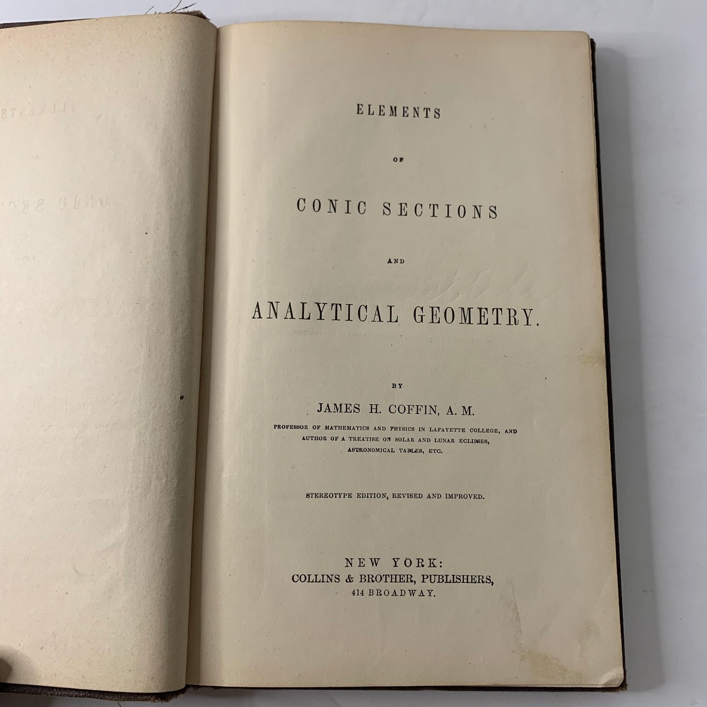 Elements of Conic Sections - James H. Coffin - 1846