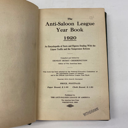 The Anti-Saloon League Year Book - Ernest Cherrington - 1920