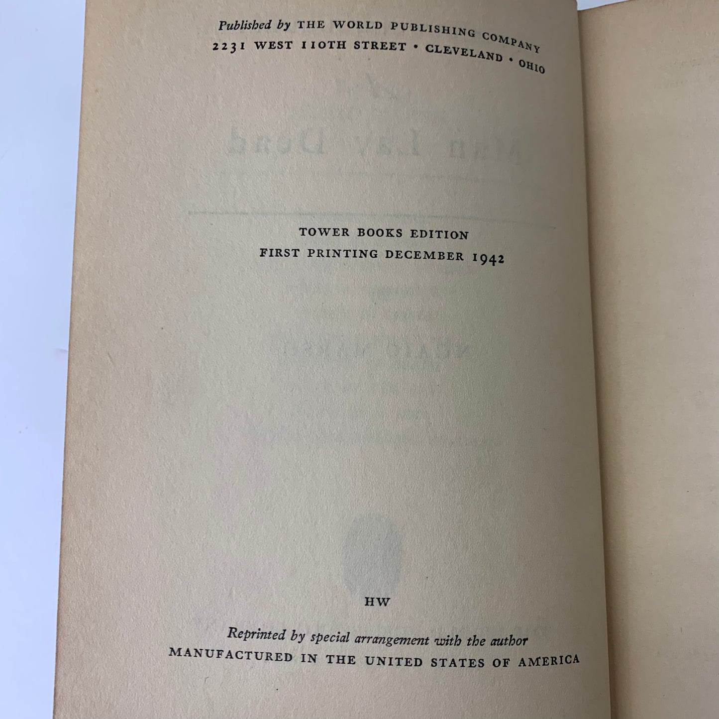 A Man Lay Dead - Ngaio Marsh - 1st Thus - 1942