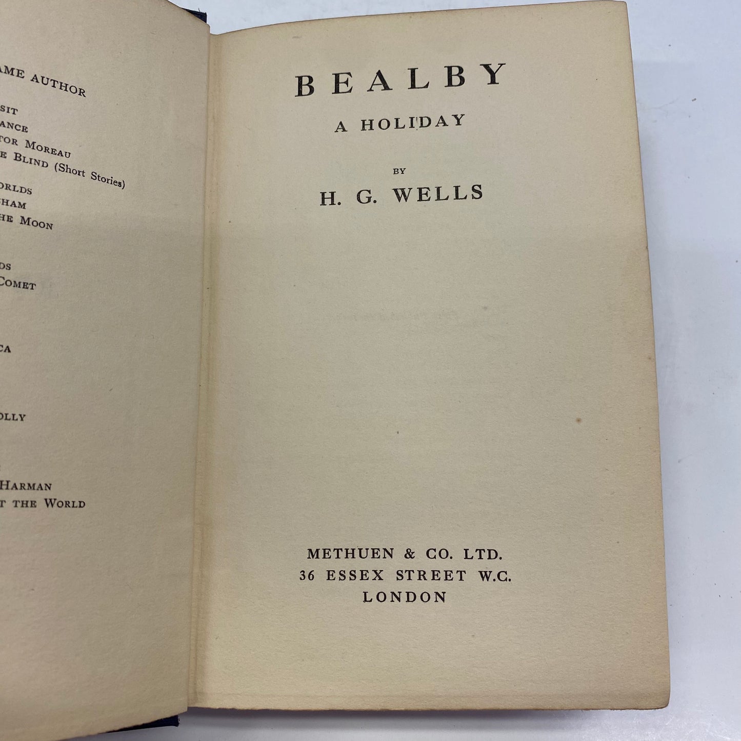 Bealby: A Holiday - H.G. Wells - 1st U.K. Edition - 1915